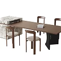 Modern Dining Table and Chair Combination Dining Chair Island Table 3d model