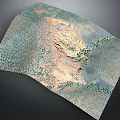 Aerial View Of Natural Terrain With Green Vegetation And Rolling Hills