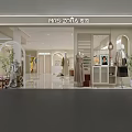 Modern Clothing Store Interior With Display Racks Mannequins Sofa And Green Plant