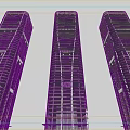 Modern Tall Office Buildings With Glass Curtain Walls And Tree Reflections