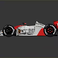 Formula Race Car With Marlboro Shell Logos White Red Body And Black Tires