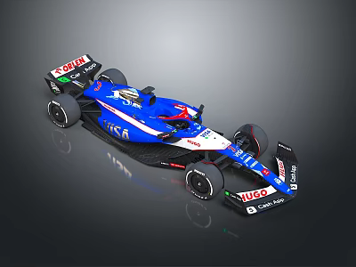 2024 Formula 1 Single Seater Race Car Blue White Aerodynamic Design NUOSHI 3d model