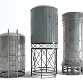 Industrial Equipment Vintage Metal Storage Tanks with Different Designs Ladder and Frames