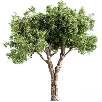 Elegant Tree Shaped Decorative Ornament Set With Green Foliage For Home Decor 3d model