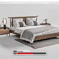 Nordic Double Bed Log Double Bed 3d model