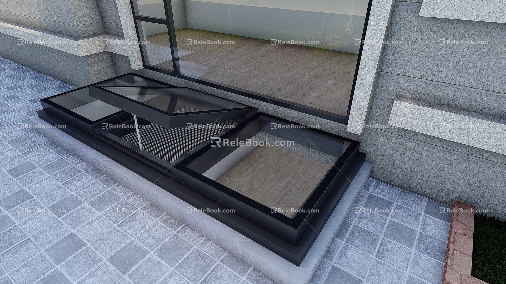 Skylight hanging over the lighting well 3d model