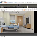 Hospital Room Interior With Blue Bed TV Cabinets And Medical Equipment