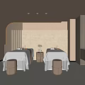 Spa Sauna Room With Two Massage Tables White Sheets Stools Soft Lighting Relaxing Modern Atmosphere