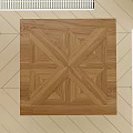 Modern Wooden Square Tea Table And Chairs With Cross Legs And Wood Grain Design