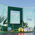 Golf Themed Photo Spot With Glass Frame Green Background And Golf Ball