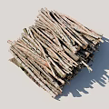 Freshly Cut Arbor Tree Branches Neatly Stacked in a Large Pile