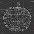 Carved Apple Sculpture with Vibrant Red Orange Color and Intricate Textured Surface