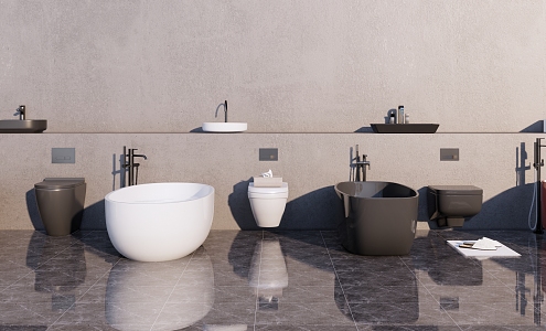 Modern Bathtub Sanitary Ware 3d model