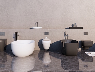 Modern Bathtub Sanitary Ware 3d model