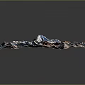 Scenic Mountain Landscape with Colorful 3D Terrain and Snowy Peaks in Pink Blue Hues