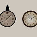 Two Different Style Wall Clocks Hanging On White Wall With Classic And Modern Design