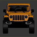 Orange Four Door Off Road SUV With Black Rims And Rugged Exterior Design