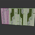 Modern Wall Panel Design With Geometric Gray Blocks And Green Vegetation