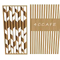 Wooden Partition With Geometric Pattern And Vertical Slats For Cafe Interior Design 3d model