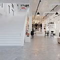 Modern Cafe With Take Away Service Open Interior Wall Art Bar Counter And Natural Light