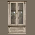 Classic Wooden Wardrobe With Glass Doors And Bottom Drawers Storage Design