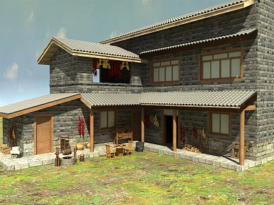 New Chinese House Rural Revitalization Planning 3d model