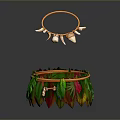 Copper Bangle With Pendants And Colorful Feather Decorative Bracelet Design