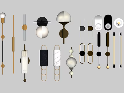 Modern Wall Lamps With Various Designs And Materials For Home Decoration 3d model