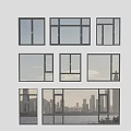 Modern windows combination windows glass windows floor-to-ceiling windows balcony windows bay windows bedroom windows sliding windows casement windows doors and windows 3d model