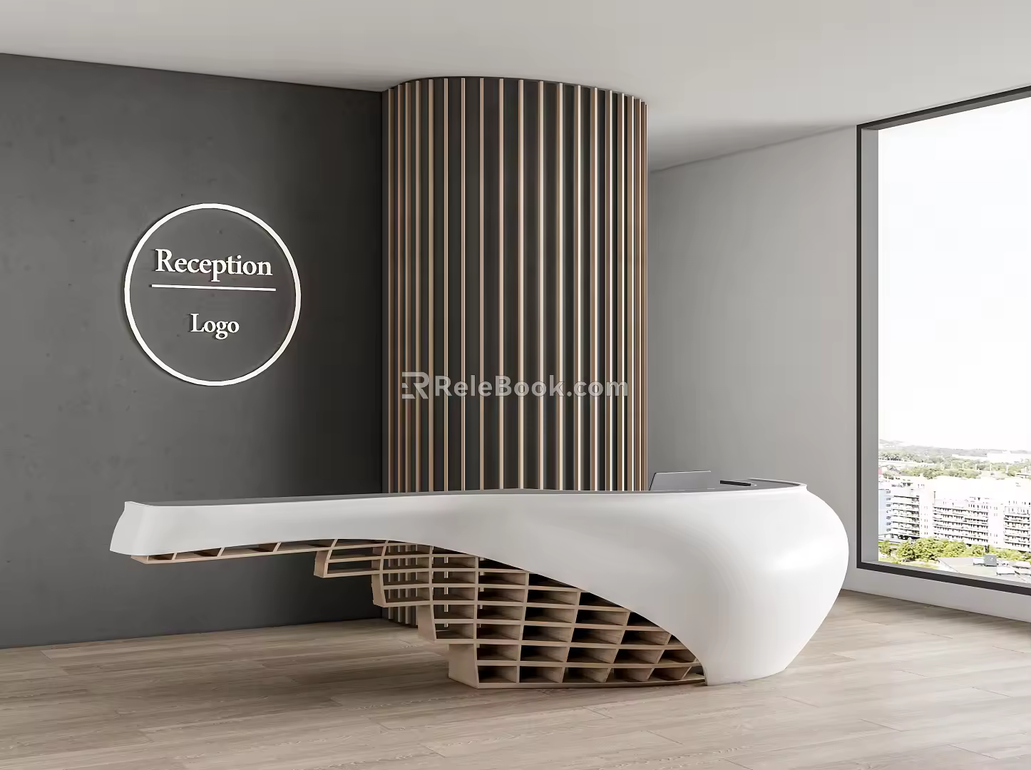 Modern reception desk 3d model