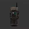 Rugged Vintage Walkie Talkie Design With Antenna Metallic Casing And Control Buttons