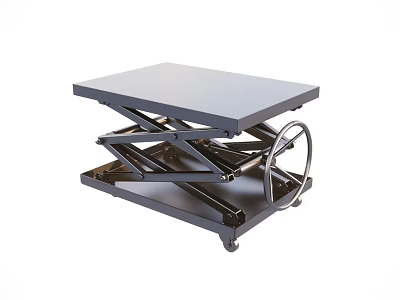 Hydraulic Mobile Scissor Lift Table With Metal Frame And Flat Top Surface 3d model