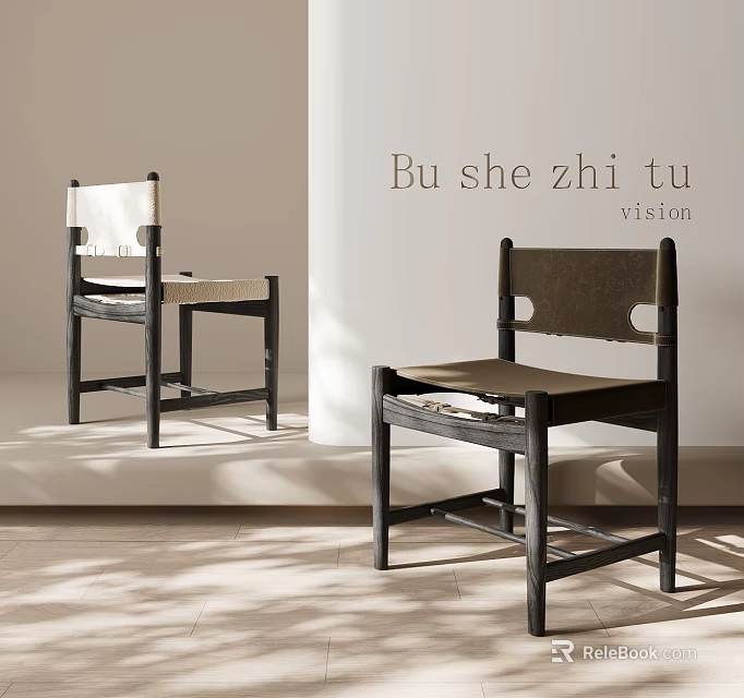 Modern Comfortable Leisure Chair With Wooden Frame And Fabric Seat For Minimalist Home Living Room 3d model 