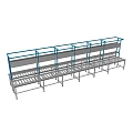 Industrial Conveyor Equipment With Metal Frame Blue Guardrails And Roller Structure