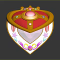 Heart Shaped Pink Open Perfume Cosmetics Case With Shiny Gem Accent And Decorative Details