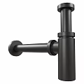 Modern Washbasin Design With Black Faucet And Curved Metal Handles