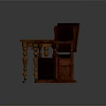 Classic Wooden Side Table and Storage Bench with Carved Legs and Drawers