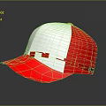 Red And White Mesh Baseball Cap With Stylish Design For Casual Wear