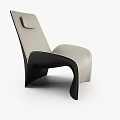 Modern Beige And Black Leather Leisure Chair With Matching Ottoman Design