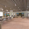 5G Integrated Modern Service Hall With Digital Screens And Computer Workstations