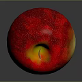 Juicy Fresh Red Apple with Water Droplets Red and Yellow Color on Gray Background