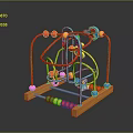 Colorful Bead Maze Children's Toy With Wooden Base And Multiple Tracks