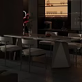 Modern Light Luxury Dining Table And Soft Upholstered Chairs Set For Elegant Home Dining Room