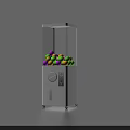 Colorful Balls Filled Silver Claw Machine With Transparent Window And Coin Slot