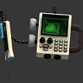 Portable Medical Device With Display Screen Buttons Probe And Coiled Cable