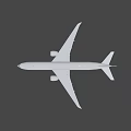 White Commercial Passenger Plane With Extended Landing Gear And Wing Engines