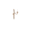 Elegant Classic Wall Sconce In Silver Metal With Intricate Carvings And Candle Holders