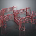 Heavy Duty Red Steel Scaffolding Equipment Frame For Construction Support Structures