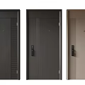 Modern Security Doors With Sleek Handles Secure Locks And Various Color Options 3d model