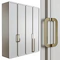 Modern White Wardrobe Interior Design With Gold Handles And Panel Doors